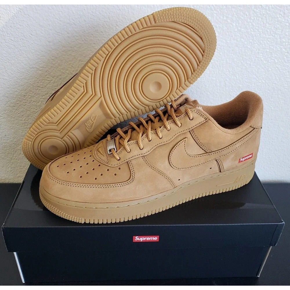 Nike | Shoes | Nike Air Force Low Sp Supreme Wheat Brown  display picture 3